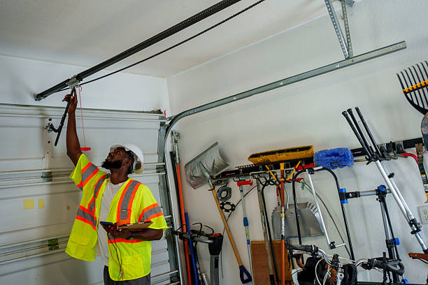 Professional Garage Door Panel Replacement technician working in Centereach, NY